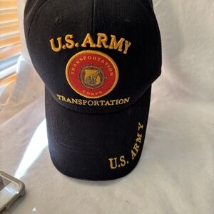 U.S.‎ Army Transportation Embroidered Black Baseball Cap Acrylic adjustable